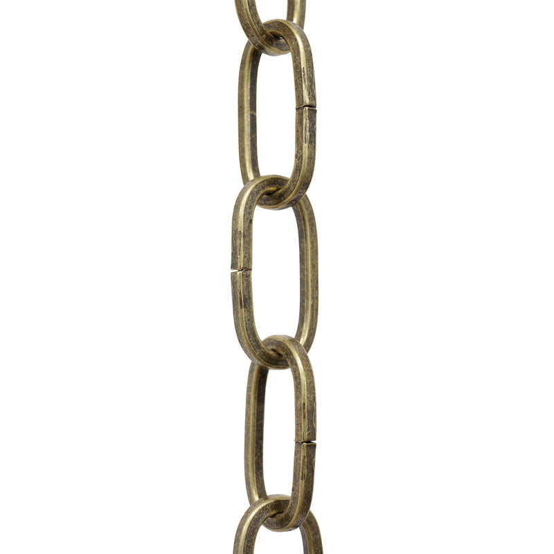 Chain ST62-U Standard Link, Coil Chandelier Chain with Oval Unwelded Steel links, Antique Brass
