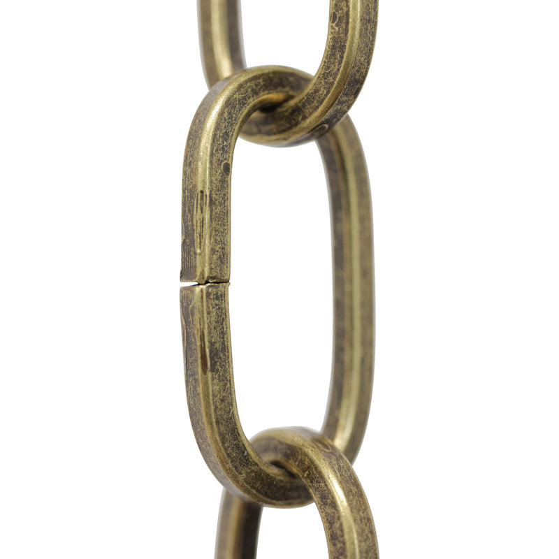 Chain ST62-U Standard Link, Coil Chandelier Chain with Oval Unwelded Steel links, Antique Brass