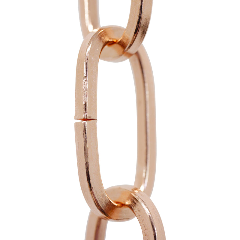 Chain ST62-U Standard Link, Coil Chandelier Chain with Oval Unwelded Steel links, Antique Brass