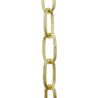 Chain ST62-U Standard Link, Coil Chandelier Chain with Oval Unwelded Steel links, Antique Brass