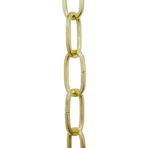 Chain ST62-U Standard Link, Coil Chandelier Chain with Oval Unwelded Steel links, Antique Brass