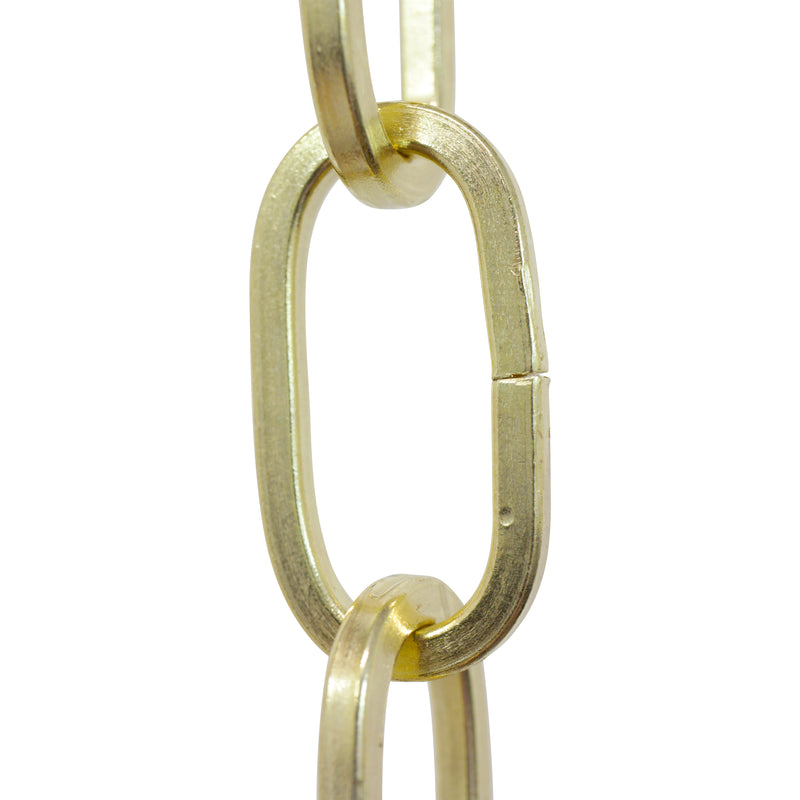 Chain ST62-U Standard Link, Coil Chandelier Chain with Oval Unwelded Steel links, Antique Brass