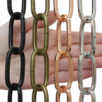 Chain ST62-U Standard Link, Coil Chandelier Chain with Oval Unwelded Steel links, Antique Brass