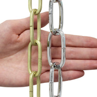 Chain ST62-U Standard Link, Coil Chandelier Chain with Oval Unwelded Steel links, Antique Brass