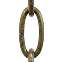 Chain ST63-U Standard Link Oval Chandelier Chain with Unwelded Steel links, Antique Brass