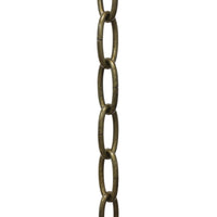Chain ST63-U Standard Link Oval Chandelier Chain with Unwelded Steel links, Antique Brass