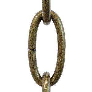 Chain ST63-U Standard Link Oval Chandelier Chain with Unwelded Steel links, Antique Brass