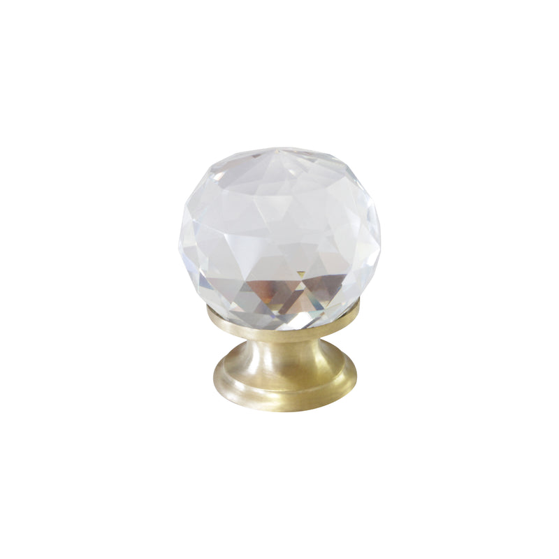 Crystal Cabinet Knob CYCD-30CLR, Antique Brass