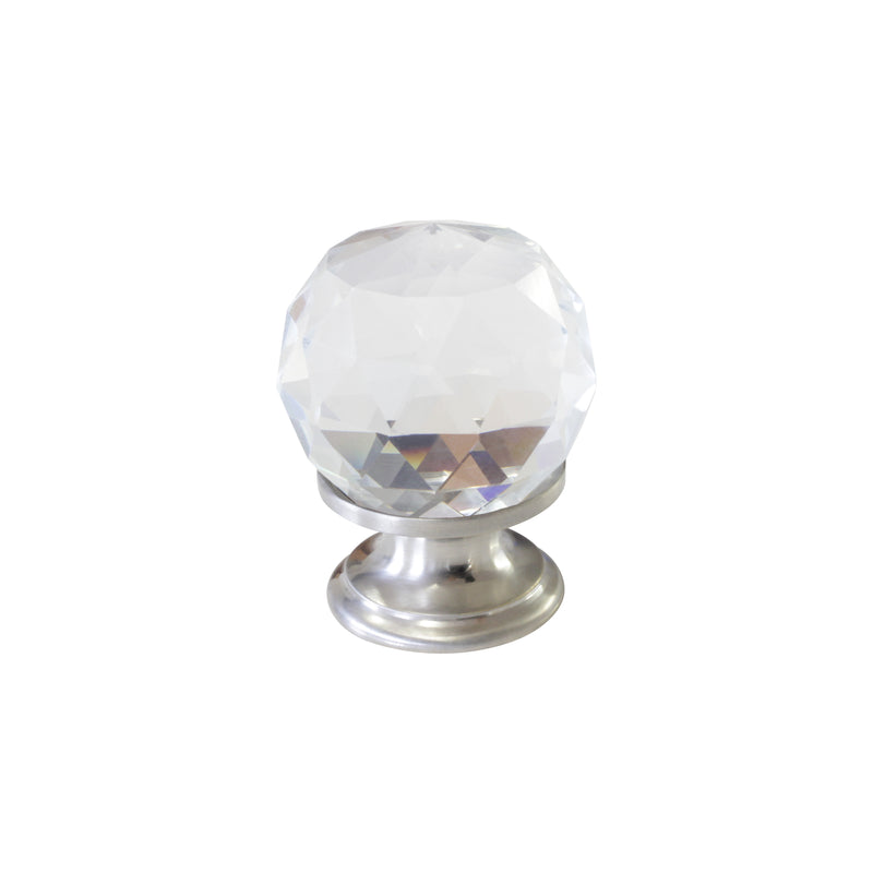 Crystal Cabinet Knob CYCD-30CLR, Antique Brass