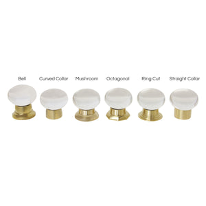 Crystal Cabinet Knob CYMR-36CLR, Antique Brass