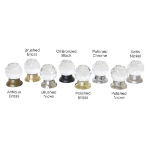 Crystal Cabinet Knob CYTUD-32CLR, Antique Brass