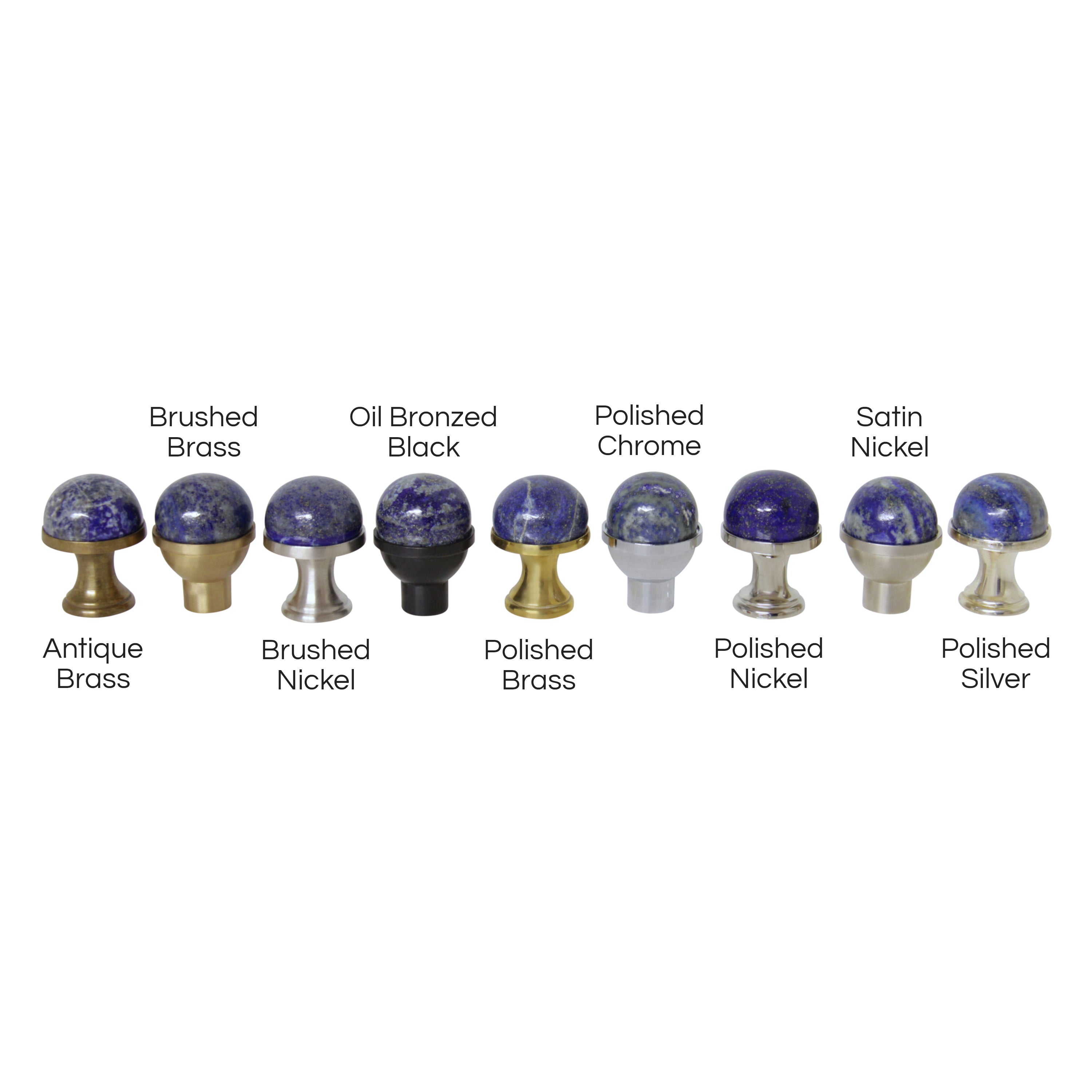 Cabinet Knob LPHD-25NQ] Lapis Lazuli Half Dome Cabinet Knob | RCH