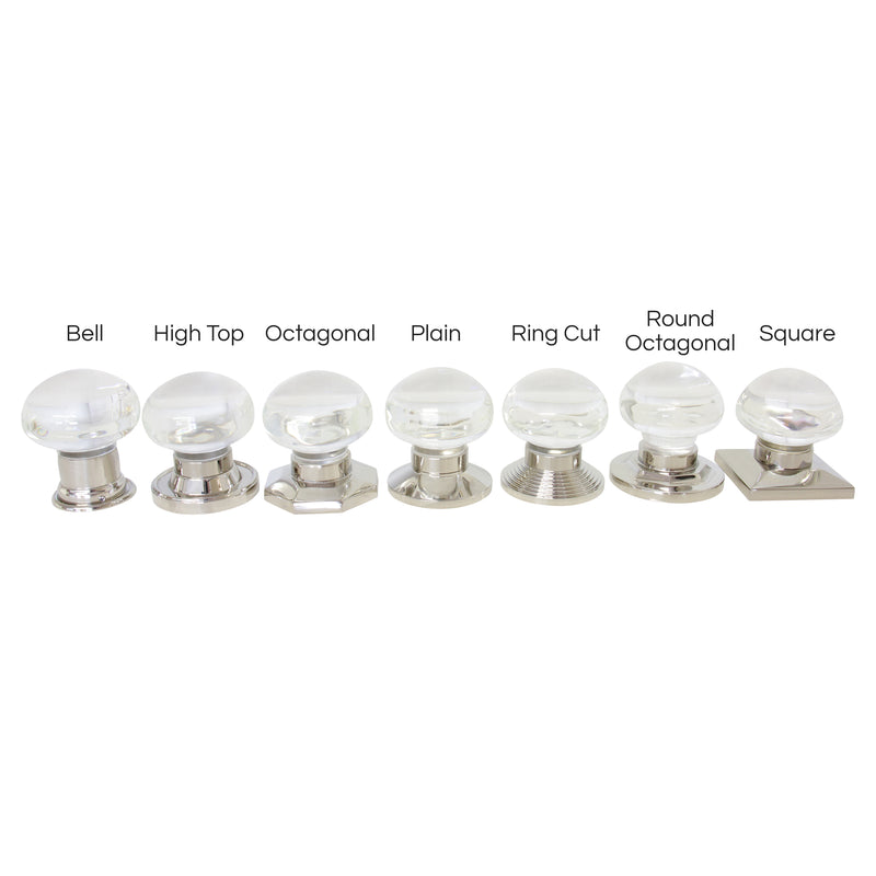 Crystal Door Knob CYMR-58CLR, Antique Brass