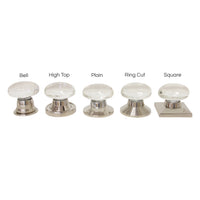 Crystal Door Knob CYOV-64CLR, Antique Brass