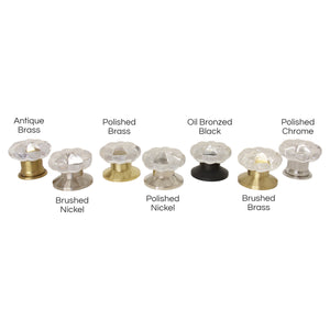 Crystal Door Knob CYPK-71CLR, Antique Brass