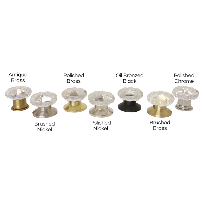 Crystal Door Knob CYPK-71CLR, Antique Brass