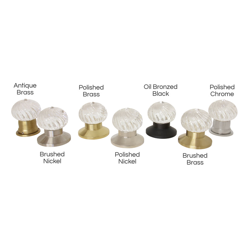 Crystal Door Knob CYSW-58CLR, Antique Brass