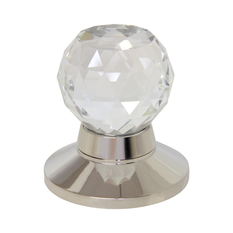 Crystal Door Knob CYTUD-50CLR, Antique Brass