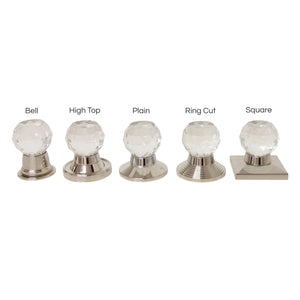 Crystal Door Knob CYTUD-50CLR, Antique Brass