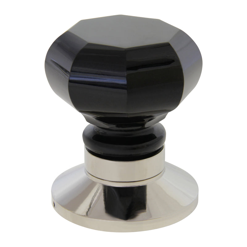 Glass Door Knob GLOC-55BLK, Antique Brass