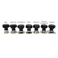 Glass Door Knob GLOC-55BLK, Antique Brass