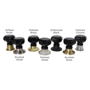 Glass Door Knob GLOC-55BLK, Antique Brass