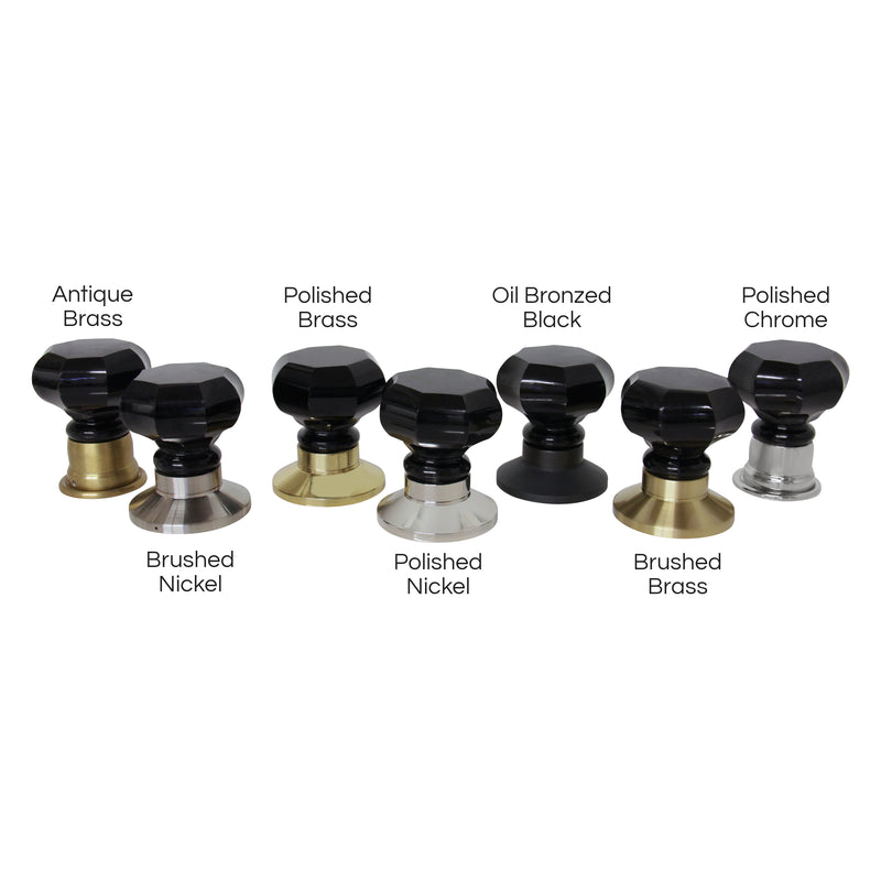 Glass Door Knob GLOC-55BLK, Antique Brass