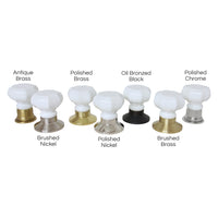 Glass Door Knob GLOC-55WHT, Antique Brass