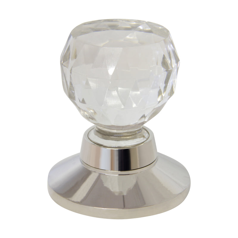 Glass Door Knob GLTUD-50CLR, Antique Brass