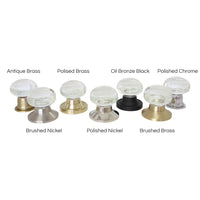 Glass Door Knob GLTUD-50CLR, Antique Brass
