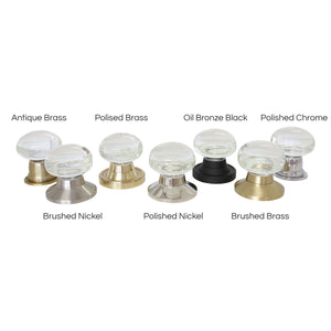 Glass Door Knob GLTUD-50CLR, Antique Brass