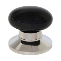 Obsidian Door Knob OBOV-64BLK, Antique Brass