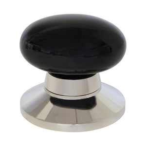 Obsidian Door Knob OBOV-64BLK, Antique Brass