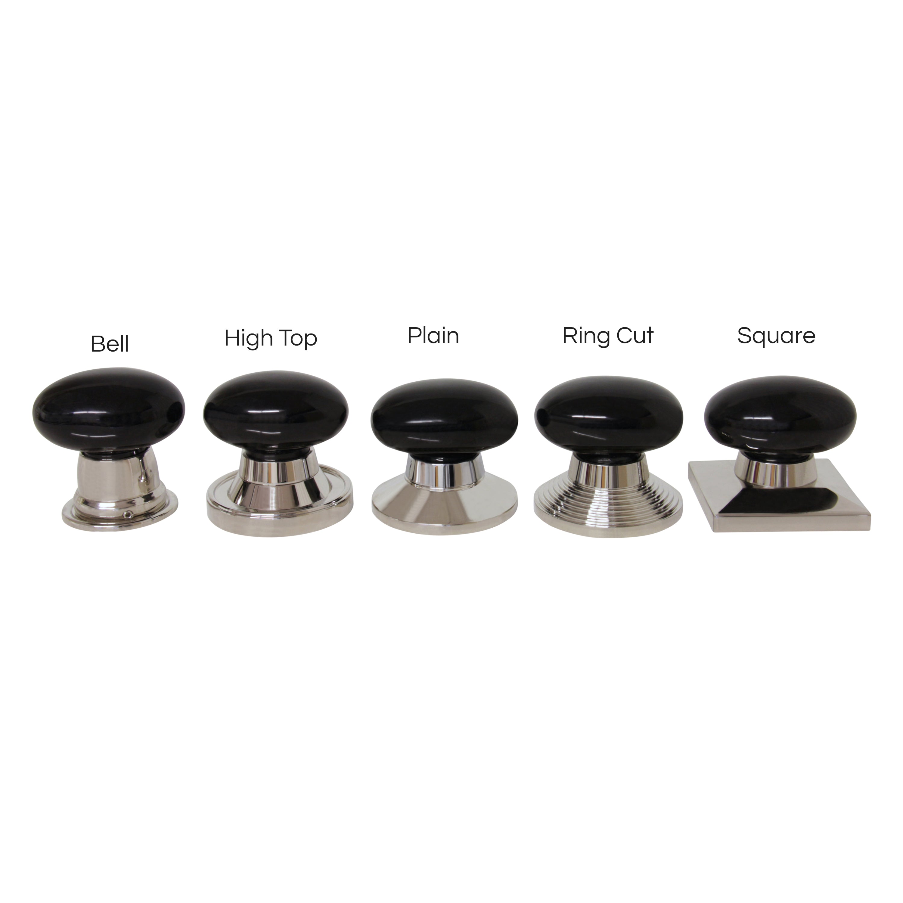 Door Knob OBOV-64BLK] Obsidian Oval Door Knob | RCH Hardware