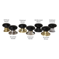 Obsidian Door Knob OBOV-64BLK, Antique Brass