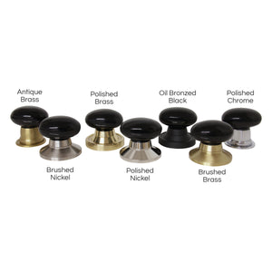 Obsidian Door Knob OBOV-64BLK, Antique Brass