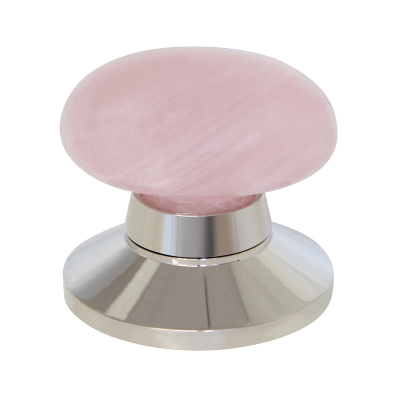 Rose Quartz Door Knob RQOV-64NQ, Antique Brass