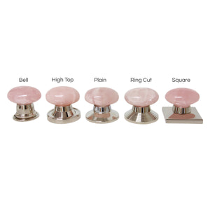 Rose Quartz Door Knob RQOV-64NQ, Antique Brass