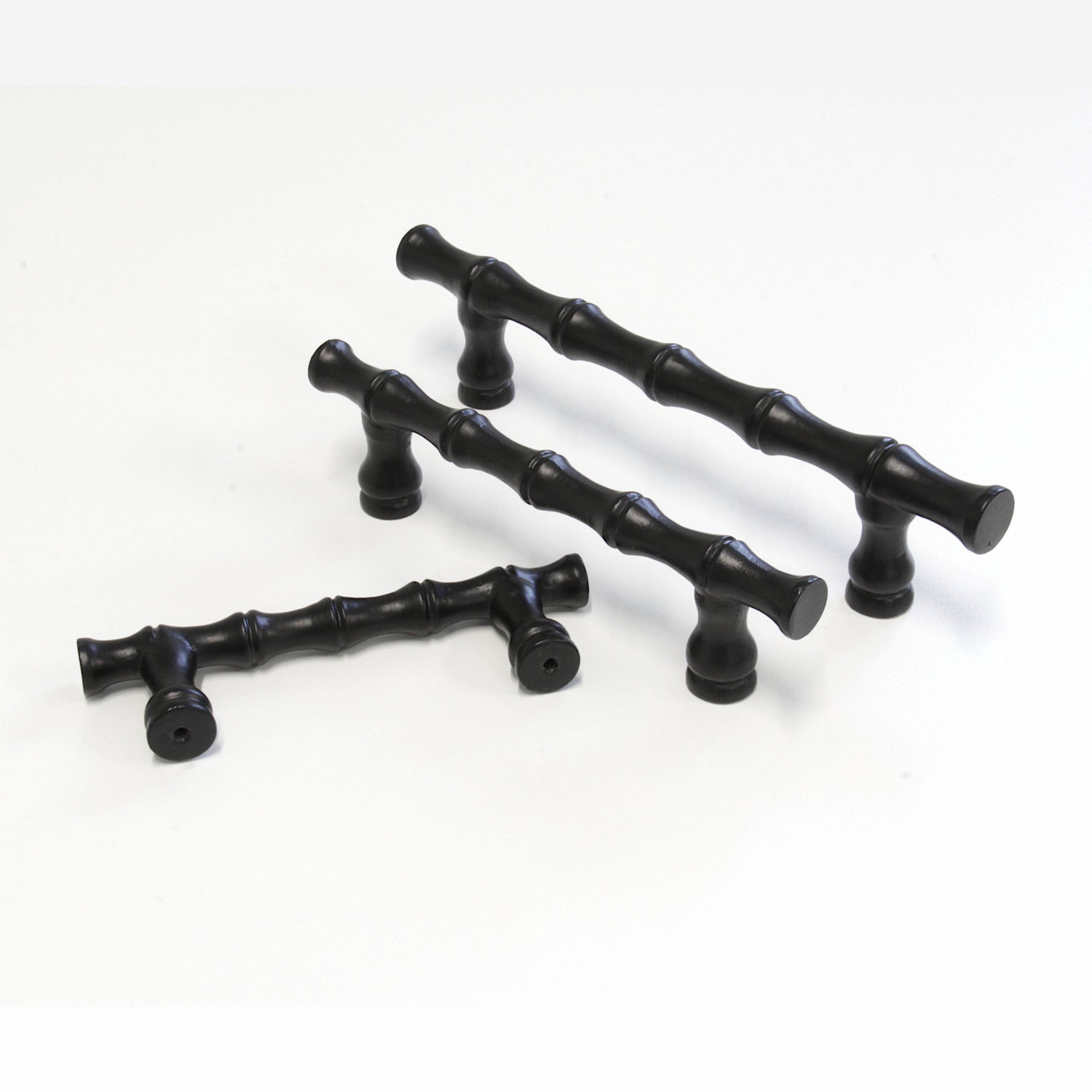 black metal dresser handles Solid Cast Iron Traditional Bamboo Handle Pull RCH Supply Company