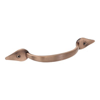 Handle IR8358 Traditional Leaf D-Shaped Handle Pull, Antique Brass