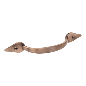 Handle IR8358 Traditional Leaf D-Shaped Handle Pull, Antique Brass
