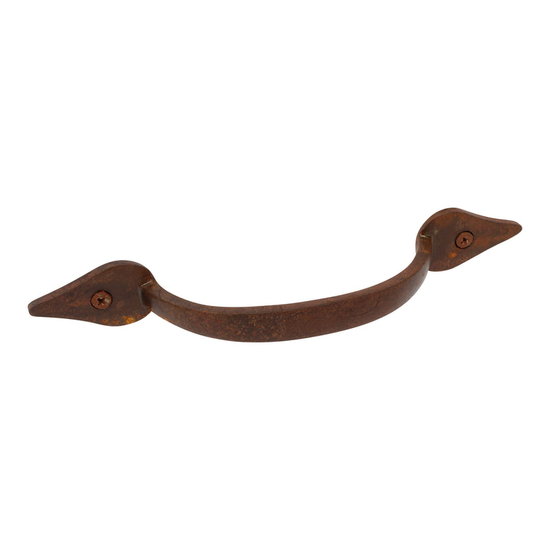 Handle IR8358 Traditional Leaf D-Shaped Handle Pull, Antique Brass