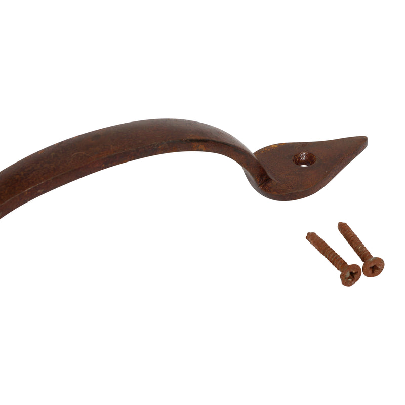 Handle IR8358 Traditional Leaf D-Shaped Handle Pull, Antique Brass