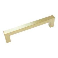 Handle SS128 Modern Industrial Squared Bar Handle Pull, Brushed Gold