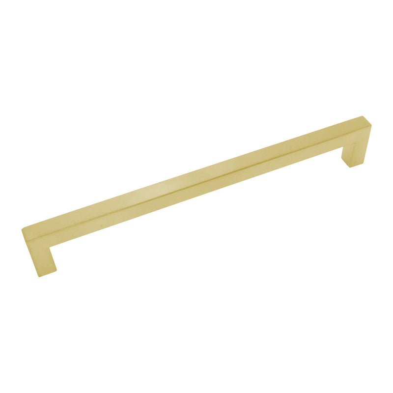 Handle SS128 Modern Industrial Squared Bar Handle Pull, Brushed Gold