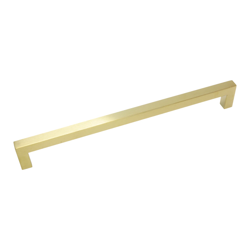 Handle SS128 Modern Industrial Squared Bar Handle Pull, Brushed Gold