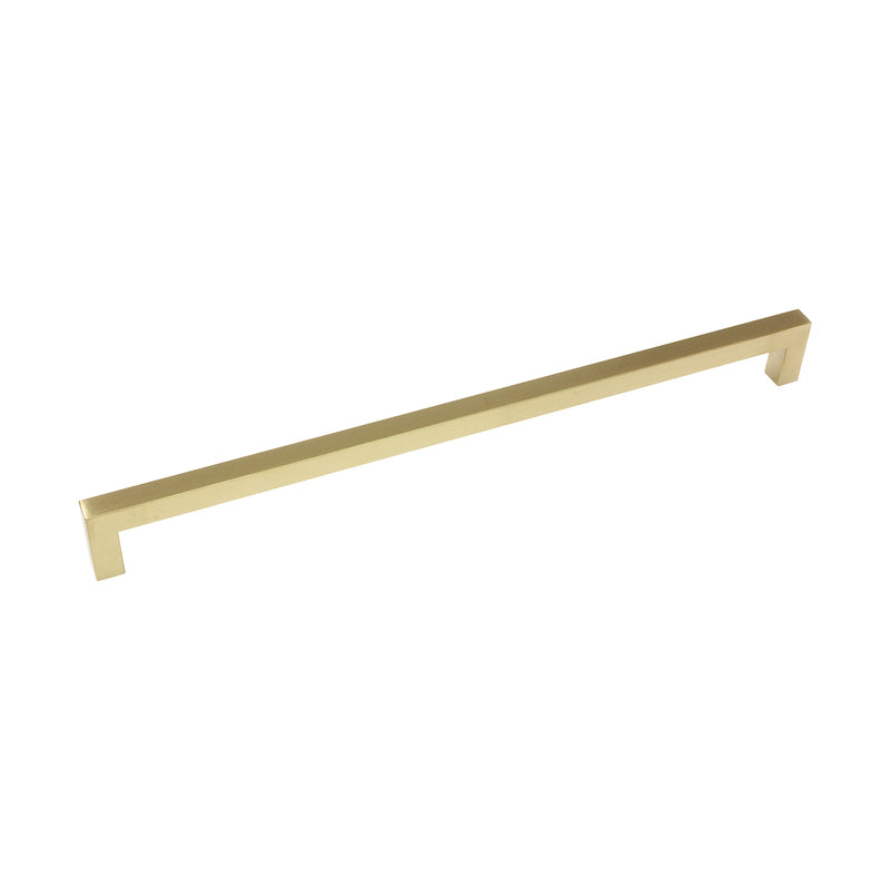 Handle SS128 Modern Industrial Squared Bar Handle Pull, Brushed Gold