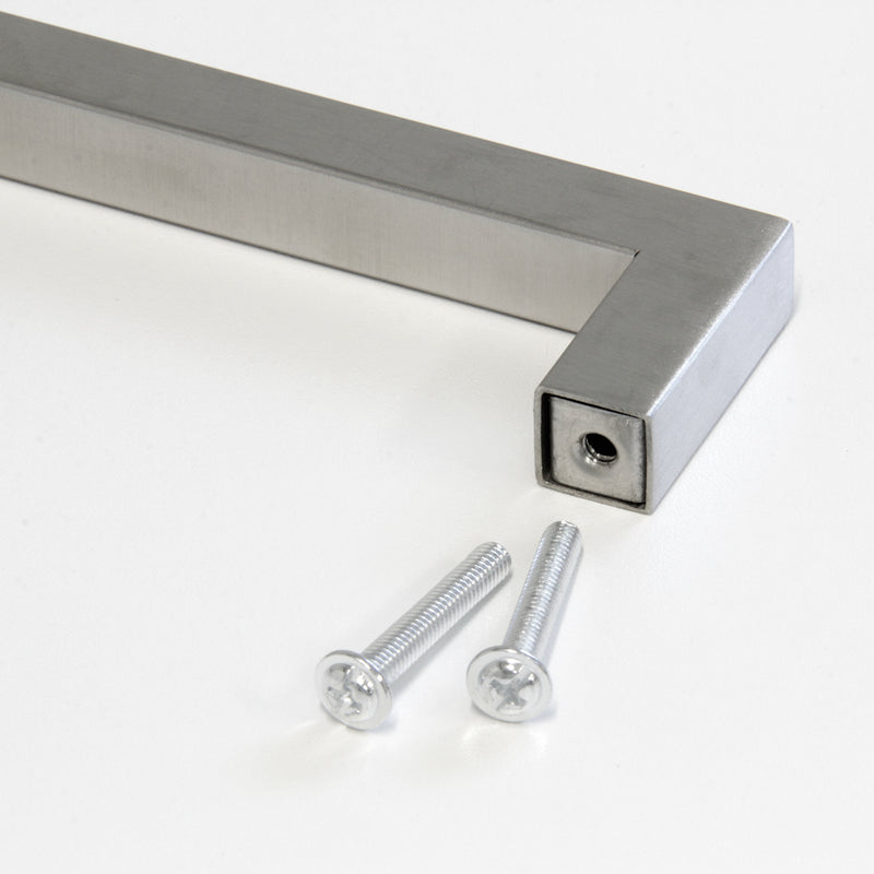 Handle SS128 Modern Industrial Squared Bar Handle Pull, Brushed Gold