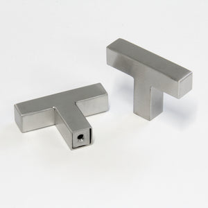 Handle SS154 Modern, T-Bar Handle Pull, Brushed Stainless Steel