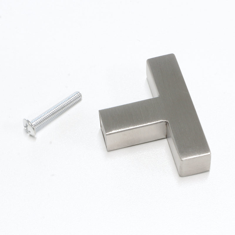 Handle SS154 Modern, T-Bar Handle Pull, Brushed Stainless Steel